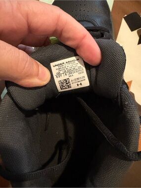 Under Armour Kids Black Gray Athletic Sneakers